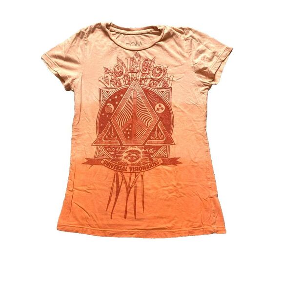 VOLCOM Shirt‎ Youth Medium Peach Ombre Universal Visionaries Streetwear Girls - Picture 1 of 8